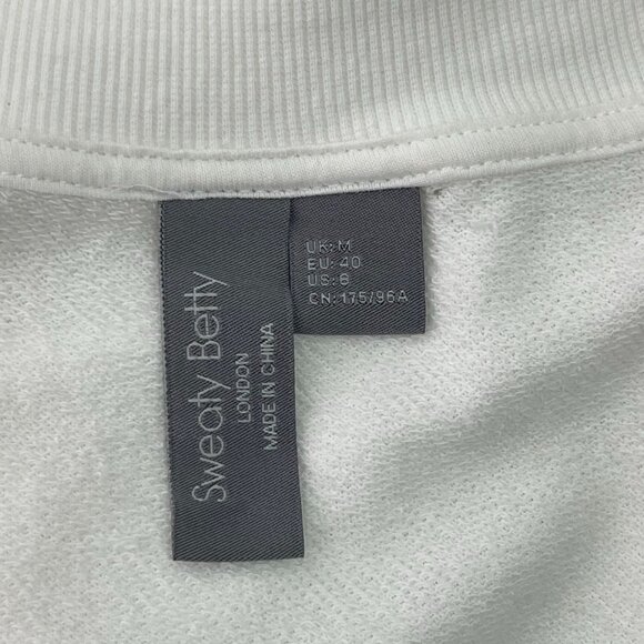 SWEATY BETTY #SB8086 Women's White Cora Cotton Cardigan Size US 8 - Picture 5 of 10